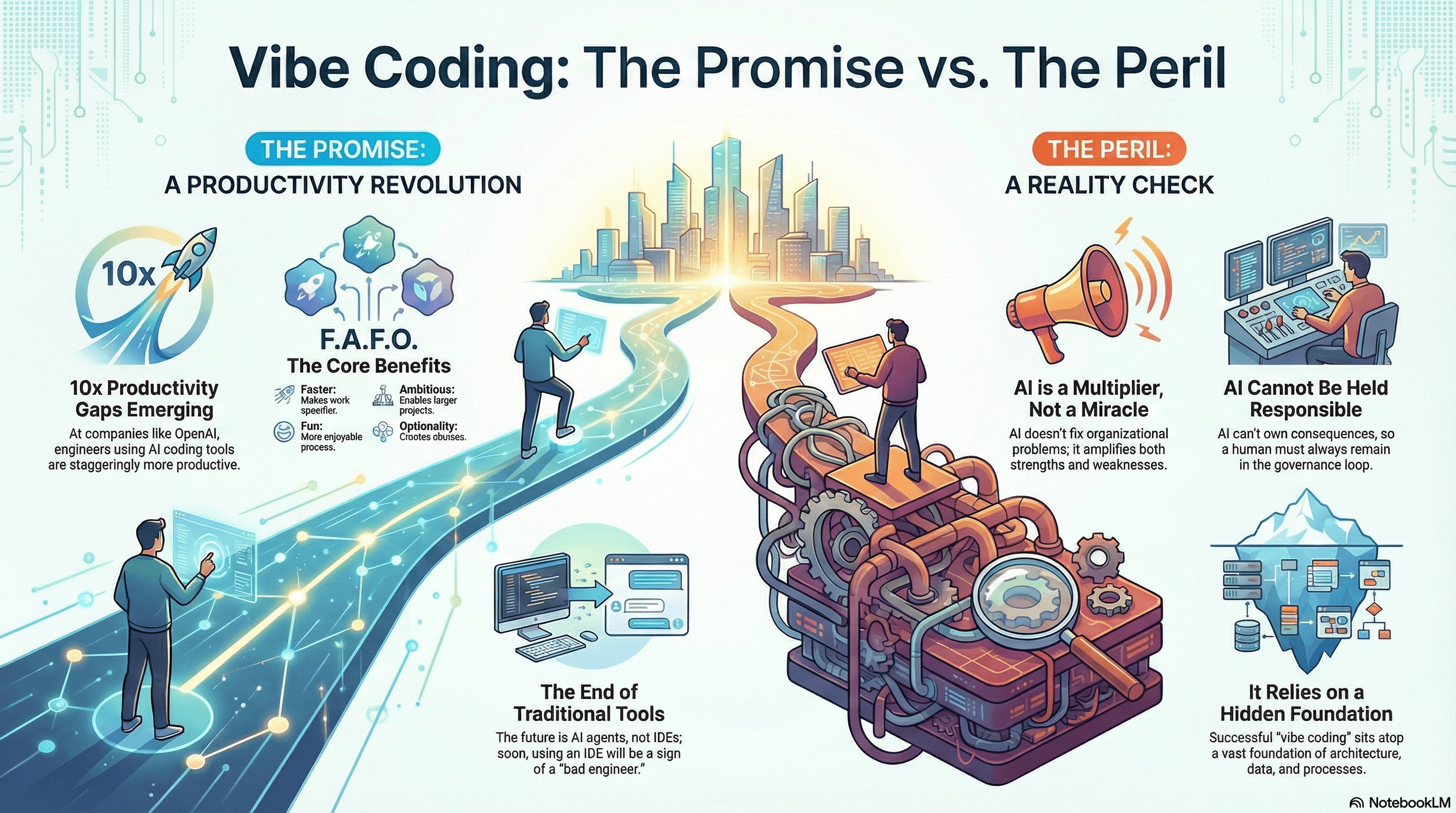 Vibe Coding: The Promise vs. The Peril Infographic